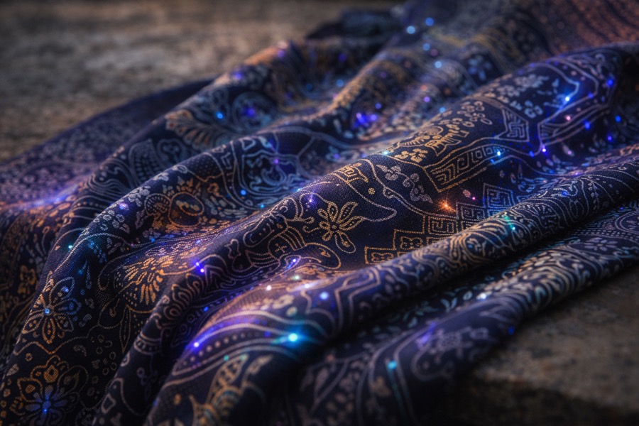 Batik fabric in Balinese sunlight